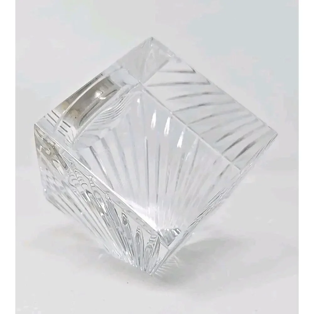 Vintage Waterford Crystal‎ Desk Clock Meridian Cube Works PB205